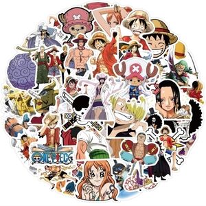 Anime vinyl sticker multicolored one piece Luffy manga 50 piece set stickers